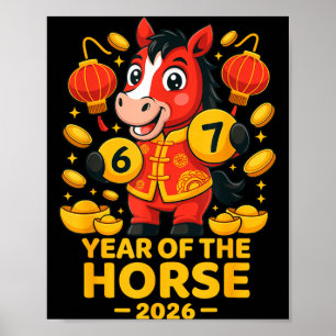 Poster Année du Cheval 2026 Cheval 67 Meme Nouvel An Chin