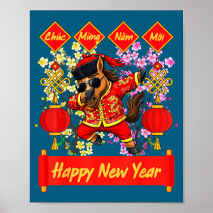 Poster Année du Cheval 2026 Nouvel An lunaire vietnamien 
