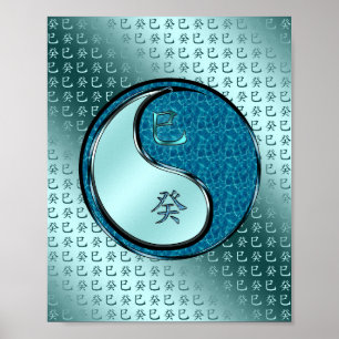 Poster Année du serpent d'eau