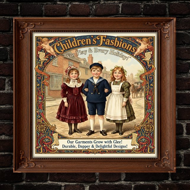 Poster Années 1890 Publicité Vintage de vêtements pour en (Créateur téléchargé)