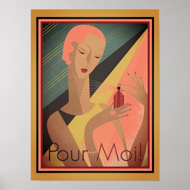 Poster Années 1930.Français, Art Déco, Pour Moi Parfum (Devant)