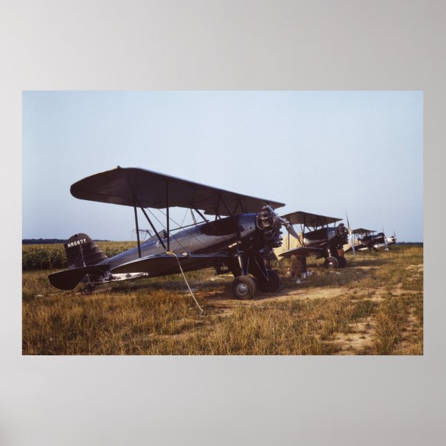 Poster Années 1940 Crop Duster Biplanes (Devant)