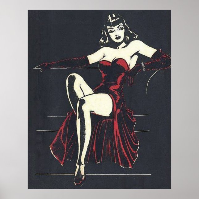 Poster années 1940 femme fatale (Devant)
