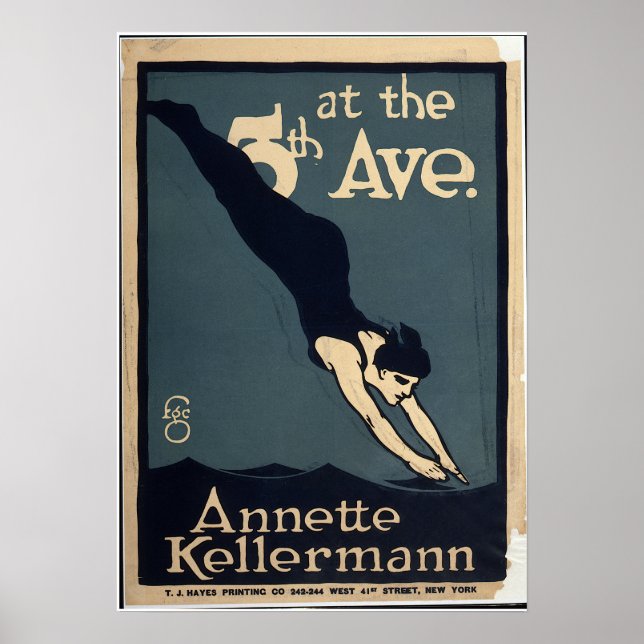 Poster Annette Kellerman Swim Dive Theatre New York (Devant)