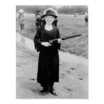 Annie Oakley Holding Rifle - 1922