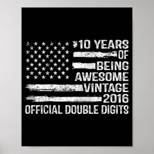 Poster anniversaire 10 ans double chiffres 10ème annivers