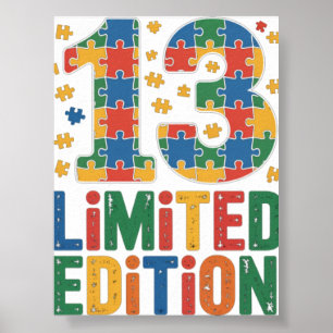 Poster Anniversaire 13 Ans Sensibilisation à l'autisme