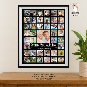 Poster Anniversaire 41 Photo Collage personnalisé Texte e