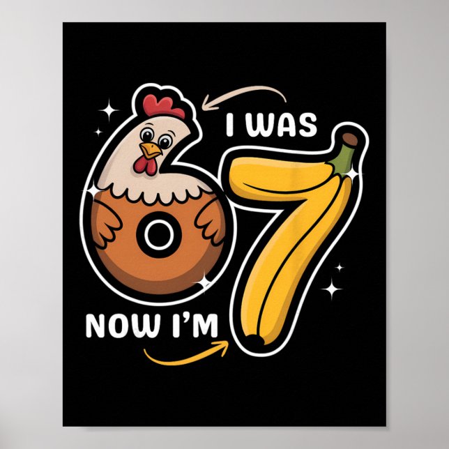 Poster Anniversaire 7 Ans J'avais 6 Ans Maintenant J'ai 7 (Devant)