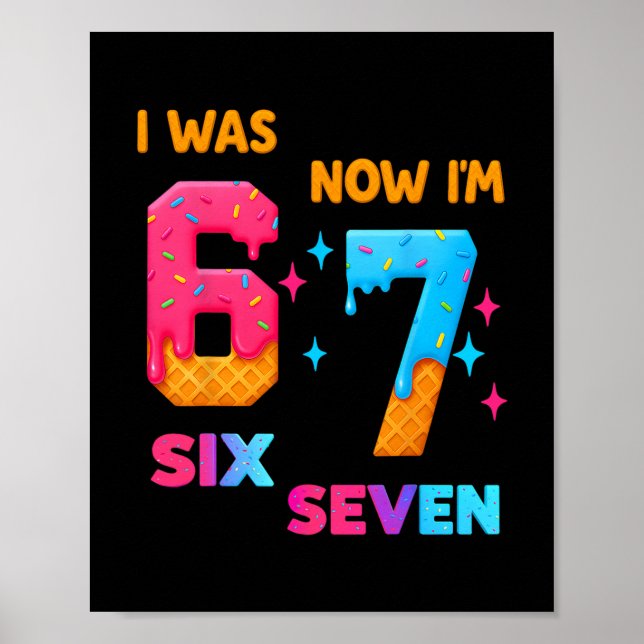 Poster Anniversaire 7 Ans J'avais 6 Ans Maintenant J'ai 7 (Devant)
