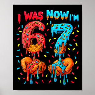 Poster Anniversaire 7 Ans J'avais 6 Ans Maintenant J'ai 7