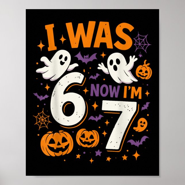 Poster Anniversaire 7 Ans J'avais 6 Ans Maintenant J'ai 7 (Devant)