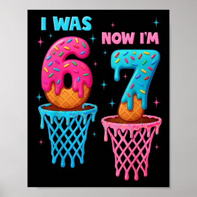 Poster Anniversaire 7 Ans J'avais 6 Ans Maintenant J'ai 7 (Devant)