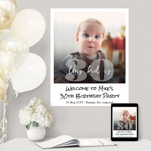 Poster Anniversaire Bienvenue "This Kid" Photo Snapshot V