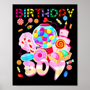 Poster Anniversaire Boy Candy Land Candy Crew Sweet Anniv