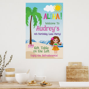 Poster Anniversaire d'Aloha Luau
