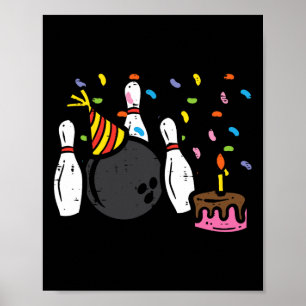 Poster Anniversaire de Bowling Fête d'anniversaire Joueur