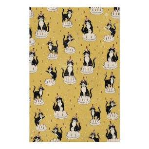 Poster Anniversaire de chat vintage