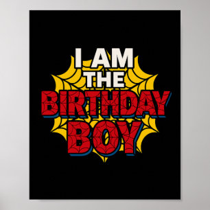 Poster Anniversaire de enfant Boy Spider Thème Anniversai