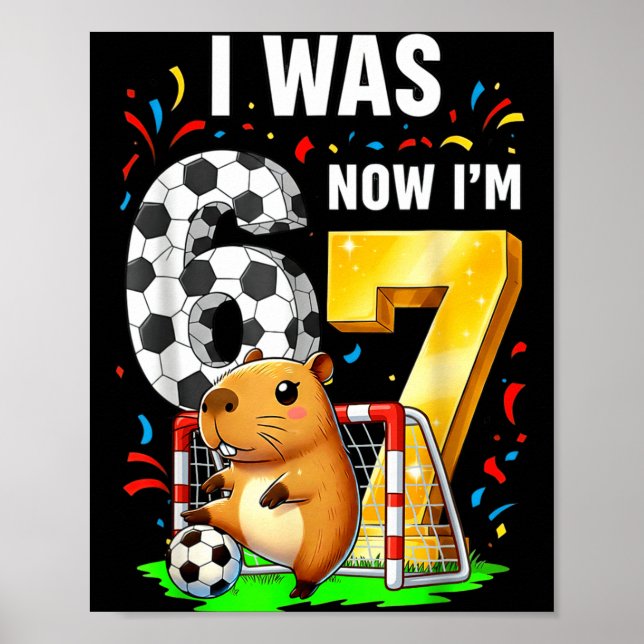 Poster Anniversaire de Foot de Capybara J'avais 6 ans Mai (Devant)