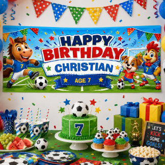 Poster Anniversaire de football personnalisé pour enfants