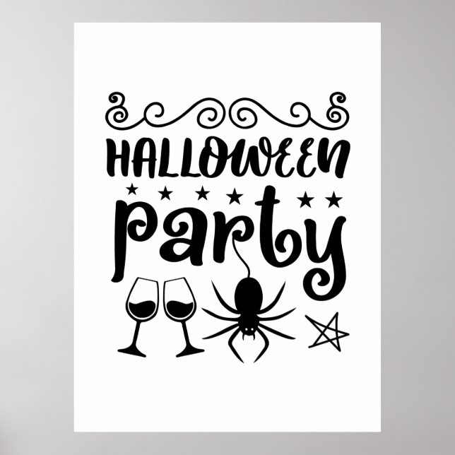 Poster Anniversaire de la fête d'Halloween (Devant)