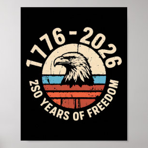 Poster Anniversaire de l'Amérique 250e Jour de l'Indépend