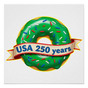Poster Anniversaire des 250 ans de l'Amérique avec un don