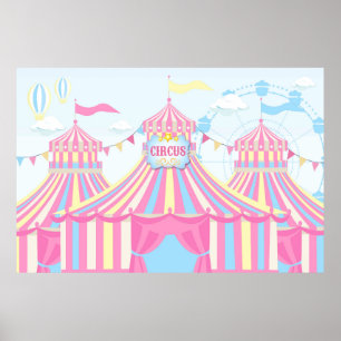 Poster Anniversaire du Carnaval, Bannière de fond du cirq