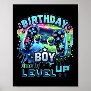 Poster Anniversaire Enfant Garçon Niveau Supérieur Manett