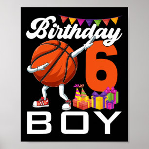 Poster Anniversaire Garçon 6 ans Dabbing Bysketbyll Byll