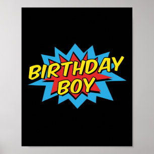 Poster Anniversaire Garçon Cute Enfants Superhero Corresp