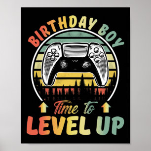 Poster Anniversaire Garçon Temps Pour Augmenter Jeux Vidé