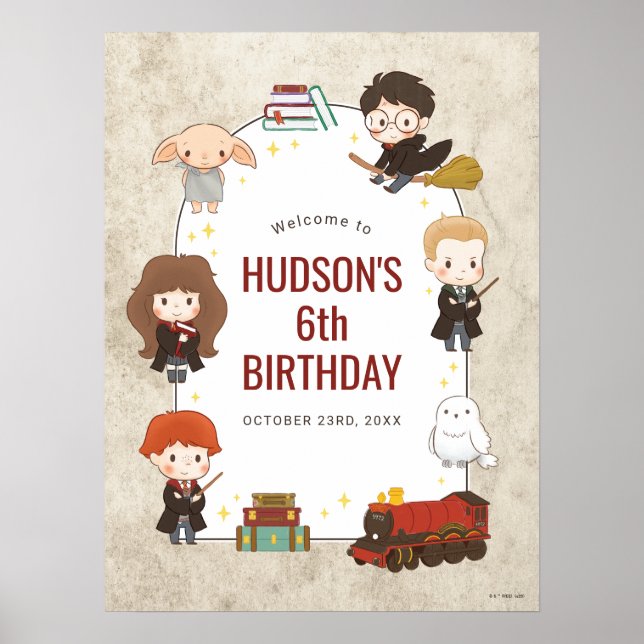 POSTER ANNIVERSAIRE MAGIQUE DE PERSONNAGE HARRY POTTER™ (Devant)