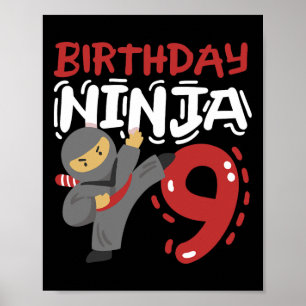Poster Anniversaire Ninja 9 Anniversaires Karaté Enfants