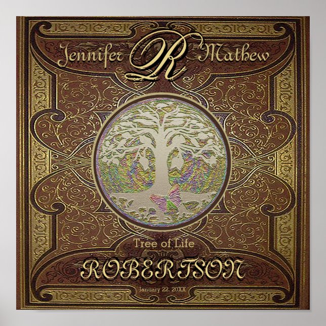 Poster Anniversaire ou arbre de vie Mariage (Devant)
