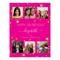 Anniversaire photo collage rose chaud meilleurs am
