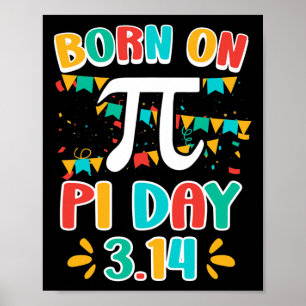Poster Anniversaire Pi Day Chemise Math Né Le Jour Pi 14