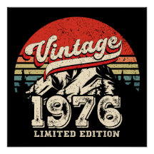 Anniversaire Vintage 1976 Rétro 50 ans De Plein Ai
