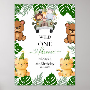 Poster Anniversaire Wild One Jungle Safari