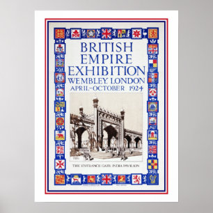 Poster Annonce 1924 d'exposition d'Empire Britannique de