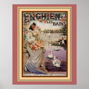 Poster Annonce Art Nouveau "Enghien Les Bains" 16 x 20 Po