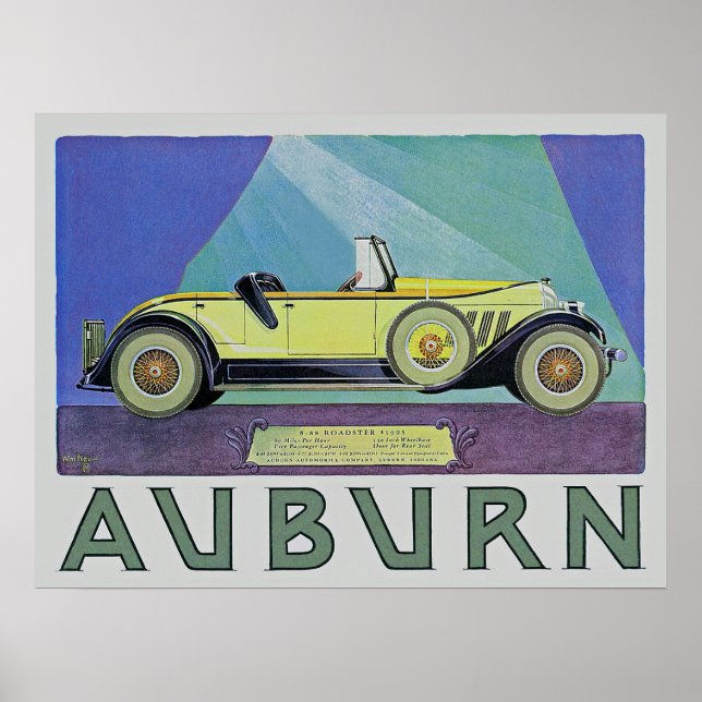 Poster Annonce automobile vintage Auburn (Devant)
