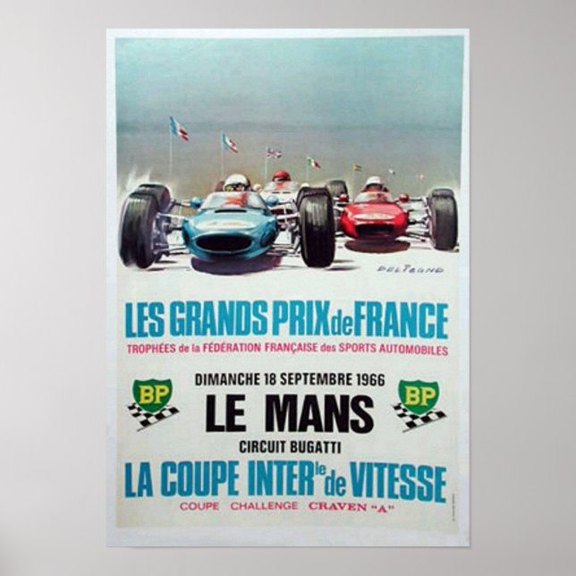 Poster Annonce de courses de lemans 1966 (Devant)
