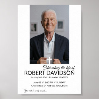 Poster Annonce de décès numérique à télécharger instantan