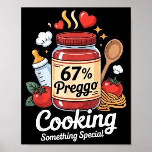 Poster Annonce de grossesse au Pâtes Sauce Preggo Drôle 6
