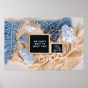 Poster Annonce de grossesse carte de bienvenue bébé, Genr