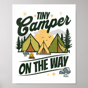 Poster Annonce de grossesse pour amateur de camping en ca