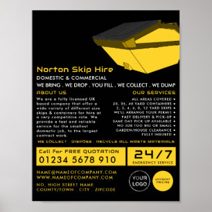 Poster Annonce de la société Dumpster, Skip/Dumpster