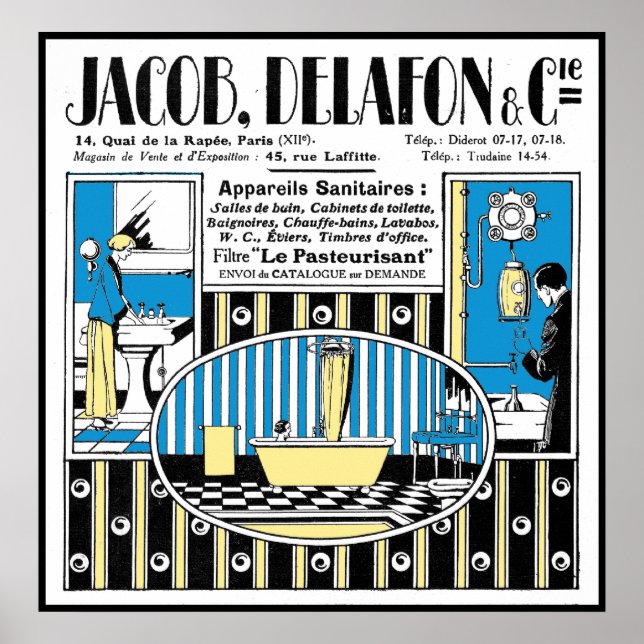 Poster Annonce de plomberie française 1924 (Devant)